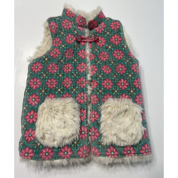 Matilda Jane Snow Queen Reversible Vest Faux Fur Size 8 Soft Floral Pink Girls - Picture 4 of 6